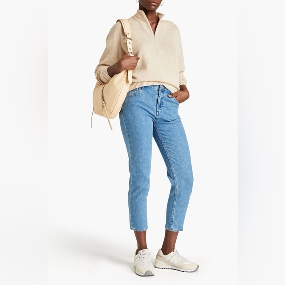 Theory Trecca Cropped High-Rise Slim- Leg Jeans. Size: 25. Color: Mid Denim. - Picture 1 of 11